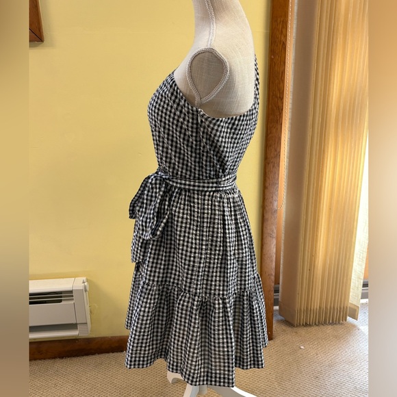 NEW Vineyard Vines Gingham Seersucker One-Shoulder A-Line Belted Dress 4 Plaid - Picture 7 of 13